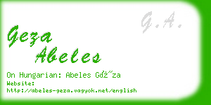 geza abeles business card